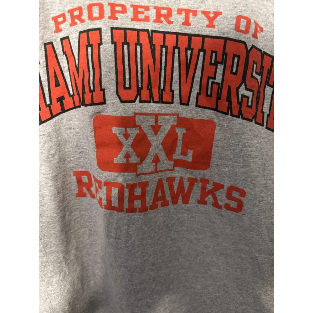 Miami (OH) Redhawks T-Shirt Gray NCAA Men's Size L